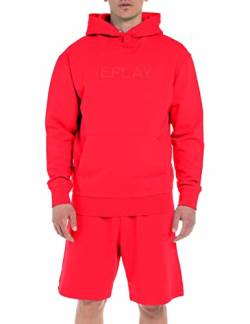 Replay Herren Hoodie Second Life mit Kapuze, Poppy Red 555 (Rot), XL von Replay