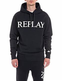 Replay Herren Hoodie mit Kapuze, Black 098 (Schwarz), S von Replay