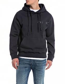 Replay Herren Hoodie mit Kapuze, Blau (Deep Navy 715), S von Replay