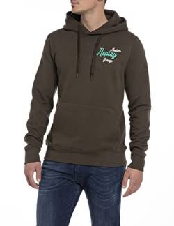 Replay Herren Hoodie mit Kapuze, Dark Coffee 416 (Braun), M von Replay