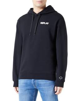 Replay Herren Hoodie mit Kapuze, Schwarz (098 Black), S von Replay