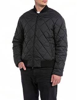 Replay Herren Jacke Bomberjacke Winter, Schwarz (Black 098), M von Replay