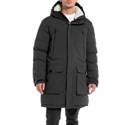 Replay Herren Jacke Parka mit Kapuze, Black 098 (Schwarz), M von Replay