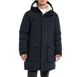 Replay Herren Jacke Parka mit Kapuze, Blau (Deep Navy 715), XS von Replay