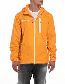 Replay Herren Jacke mit Kapuze, Sport Orange 143 (Orange), L von Replay