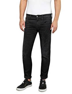 Replay Herren Jeans Anbass Slim-Fit Hyperflex Cloud mit Stretch, Black 098 (Schwarz), 31W / 34L von Replay