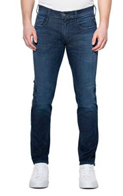 Replay Herren Jeans Anbass Slim-Fit Hyperflex Cloud mit Stretch, Dark Blue 007 (Blau), 36W / 34L von Replay