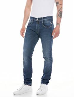 Replay Herren Jeans Anbass Slim-Fit Hyperflex mit Stretch, Blau (Dark Blue 007), 32W / 32L von Replay