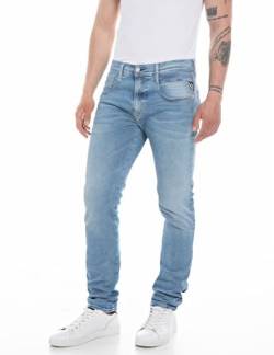 Replay Herren Jeans Anbass Slim-Fit Hyperflex mit Stretch, Light Blue 010-2 (Blau), 33W / 32L von Replay