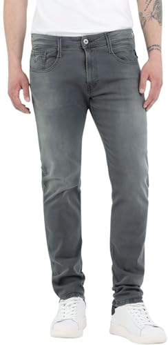 Replay Herren Jeans Anbass Slim-Fit mit Power Stretch, Grau (Dark Grey 096), W38 x L34 von Replay