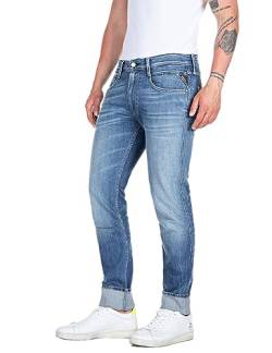 Replay Herren Jeans Anbass Slim-Fit mit Stretch, Blau (Medium Blue 009), W38 x L36 von Replay