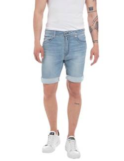 Replay Herren Jeans Shorts RBJ 901 Tapered-Fit mit Comfort Stretch, Light Blue 010 (Blau), 38 von Replay