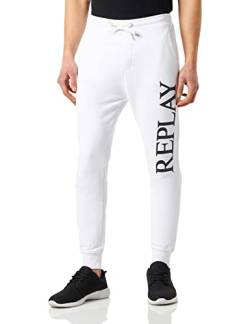 Replay Herren Jogginghose mit Tunnelzug, Optical White 001 (Weiß), L von Replay