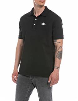 Replay Herren Poloshirt Kurzarm aus Baumwolle, Chalk 099 (Grau), L von Replay