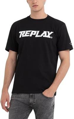 Replay Herren M6658 T-Shirt, 098 Black, XXL von Replay