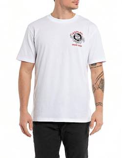 Replay Herren M6673 T-Shirt, 001 White, M von Replay