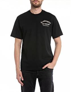 Replay Herren M6698 T-Shirt, 098 Black, XXL von Replay