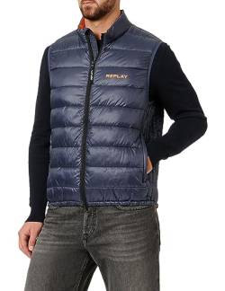 Replay Herren M8336 Weste, 714 BLUE, L von Replay