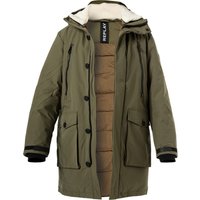 Replay Herren Parka grün Mikrofaser unifarben von Replay