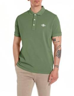 Replay Herren Poloshirt Kurzarm aus Baumwolle, Combat Green 830 (Grün), XXL von Replay