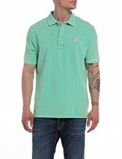 Replay Herren Poloshirt Kurzarm aus Baumwolle, Caribbean 939 (Grün), XL von Replay