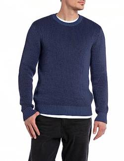 Replay Herren Pullover Baumwolle, Blau (Prussian Blue 484), M von Replay