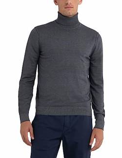 Replay Herren Pullover Rollkragenpullover aus Wolle, Iron 293 (Grau), XXL von Replay