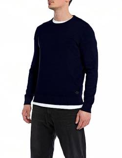 Replay Herren Pullover aus Wollmix, Royal Blue 487 (Blau), XXL von Replay