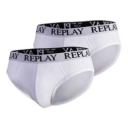 Replay Herren Slip mit Logobund, White/White N190 (Weiß), XL von Replay