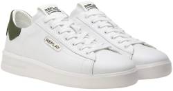 Replay Herren Sneaker aus Leder, Weiß (White Black 062), 43 von Replay