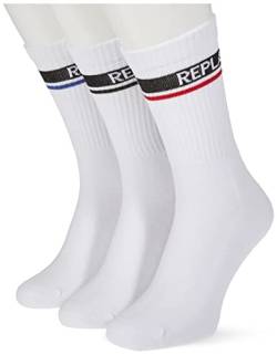 Replay Herren Socken lang Tennissocken, White/Logo Ass Colours N160 (Weiß), 39-42 von Replay