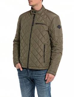 Replay Herren Steppjacke Übergangsjacke ohne Kapuze, Dark Olive... 928 (Grün), XS von Replay