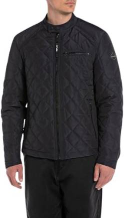 Replay Herren Steppjacke Übergangsjacke ohne Kapuze, Deep Blue 498 (Blau), L von Replay