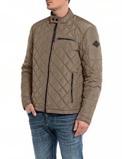 Replay Herren Steppjacke Übergangsjacke ohne Kapuze, Earth 557 (Braun), XL von Replay