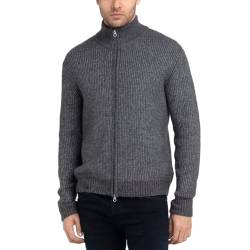 Replay Herren Strickjacke Recycelter Wollmix, Dark Grey Melange M10 (Grau), L von Replay