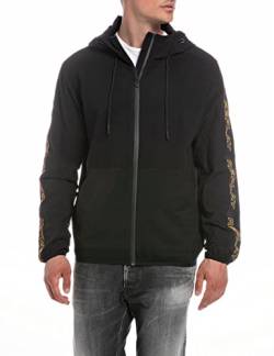 Replay Herren Sweatjacke mit Kapuze, Black 098 (Schwarz), M von Replay