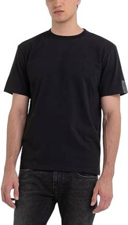 Replay Herren T-Shirt Kurzarm Rundhalsausschnitt, Black 098 (Schwarz), L von Replay