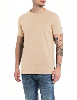 Replay Herren T-Shirt Kurzarm Rundhalsausschnitt Basic, Light Taupe 803 (Beige), XL von Replay
