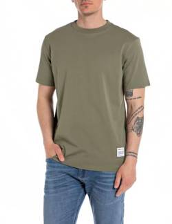Replay Herren T-Shirt Kurzarm aus Baumwolle, Grün (Light Military 408), XL von Replay