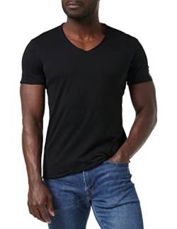 Replay Herren T-Shirt Kurzarm mit V-Ausschnitt, Black 098 (Schwarz), L von Replay