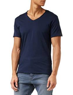 Replay Herren T-Shirt Kurzarm mit V-Neck Ausschnitt, Blau (Midnight Blue 576), S von Replay