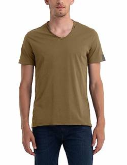 Replay Herren T-Shirt Kurzarm mit V-Neck Ausschnitt, Grün (Army Green 238), S von Replay