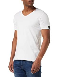 Replay Herren T-Shirt Kurzarm mit V-Ausschnitt, Optical White 001 (Weiß), S von Replay