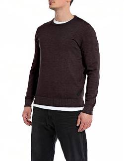 Replay Herren Pullover aus Wollmix, Plum 278 (Violett), L von Replay