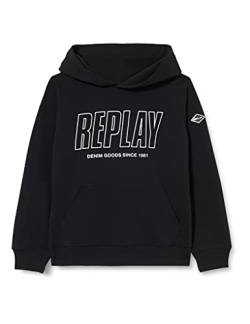 Replay Jungen Hoodie Baumwollmix, Schwarz (Black 098), 8 Jahre von Replay