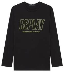 Replay Jungen Langarmshirt Regular Fit, Black 098 (Schwarz), 16 Jahre von Replay