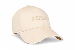 Replay Unisex Damen Herren Damen Herren Baseball Cap aus Baumwolle, Weiß (Dirty White 002), Onesize von Replay