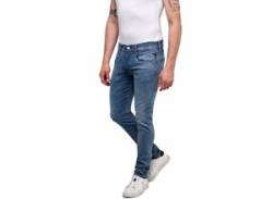 Slim-fit-Jeans REPLAY "ANBASS HYPERFLEX BIO" Gr. 32, Länge 34, blau (grey blue a05) Herren Jeans Slim Fit von Replay