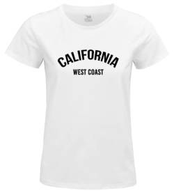 Republic Of California Damen Worepczts100 T-Shirt, weiß, M von REPUBLIC OF CALIFORNIA