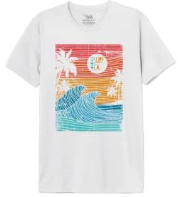 Republic Of California Herren Merepczts120 T-Shirt, weiß, L von Republic Of California